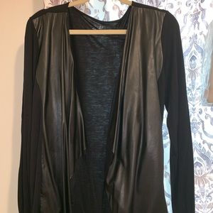 Cardigan/Jacket with pleather on front